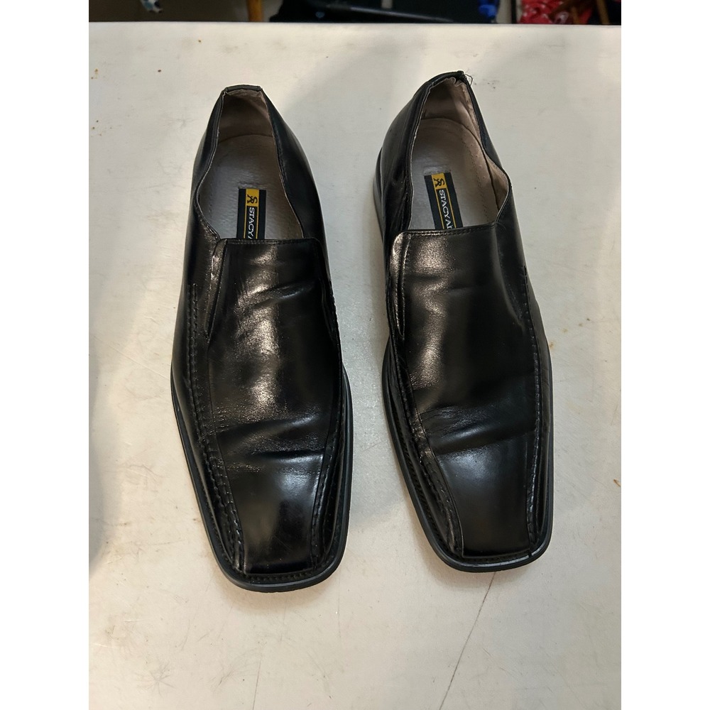 Cassidy Moc Toe Loafers Stacy Adams Mens Black Leather‎ Slip On's  10.5W 24199